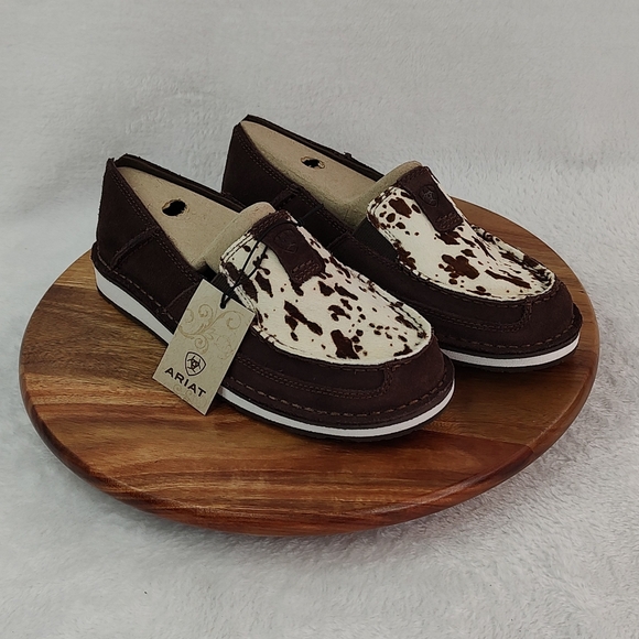 Ariat Cruiser Slip-On Shoes Chocolate Chip Suede Spotted Hair On Lightweight - Picture 6 of 7